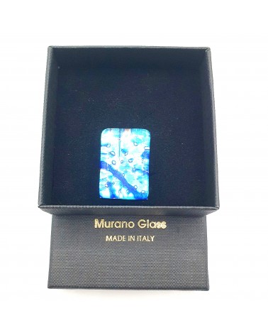Grande bague rectangle en verre de Murano et murrine bijoux fantaisies artisans italiens