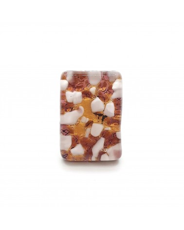 Grande bague rectangle en verre de Murano et murrine bijoux fantaisies artisans italiens