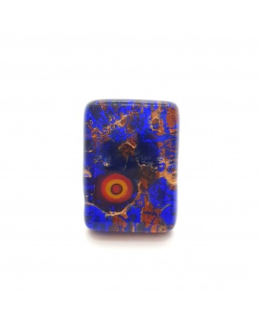 Grande bague rectangle en verre de Murano et murrine bijoux fantaisies artisans italiens