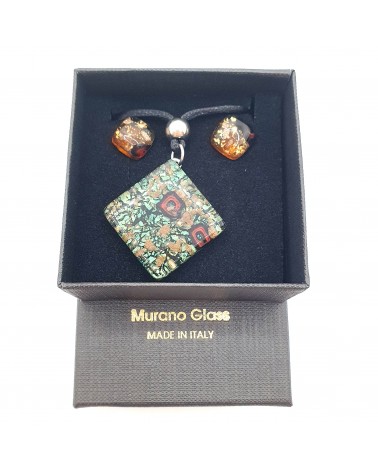 Parure carré en verre de Murano bijoux fantaisies made in Italie