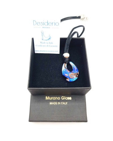 Petit pendentif goutte verre Murano bijoux made in Italie