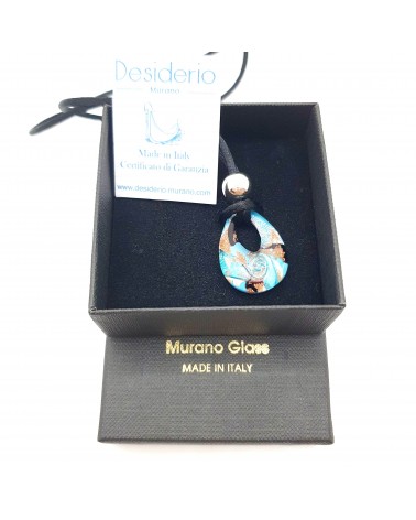 Petit pendentif goutte verre Murano bijoux made in Italie