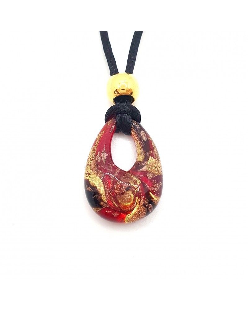 Petit pendentif goutte verre Murano bijoux made in Italie
