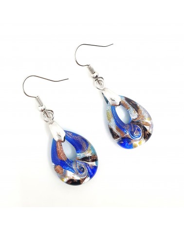 Boucles d'oreilles goutte en verre de Murano bijoux fantaisies fait à la main Bijoux Murano