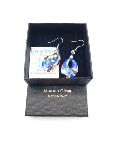 Boucles d'oreilles goutte en verre de Murano bijoux fantaisies fait à la main Bijoux Murano