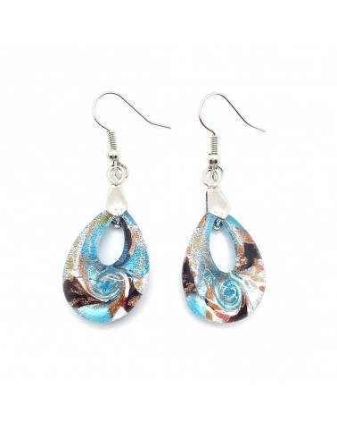 Boucles d'oreilles goutte en verre de Murano bijoux fantaisies fait à la main Bijoux Murano