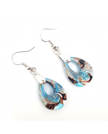 Boucles d'oreilles goutte en verre de Murano bijoux fantaisies fait à la main Bijoux Murano
