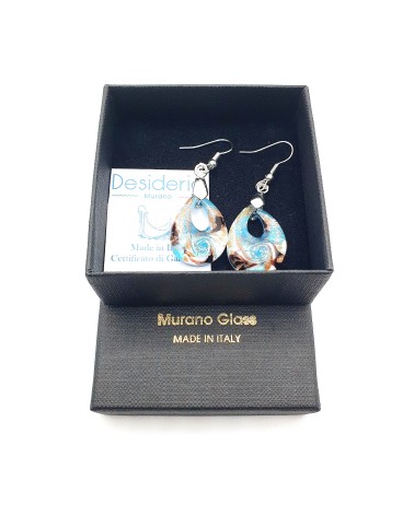 Boucles d'oreilles goutte en verre de Murano bijoux fantaisies fait à la main Bijoux Murano