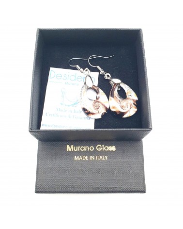 Boucles d'oreilles goutte en verre de Murano bijoux fantaisies fait à la main Bijoux Murano