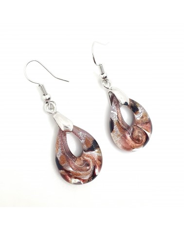 Boucles d'oreilles goutte en verre de Murano bijoux fantaisies fait à la main Bijoux Murano