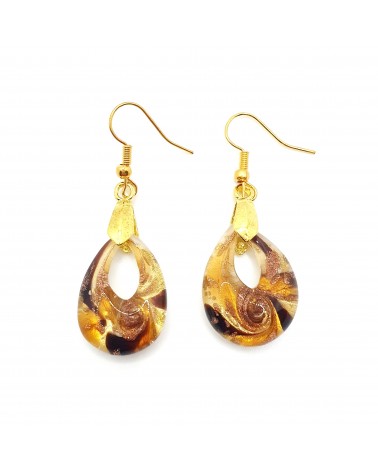 Boucles d'oreilles goutte en verre de Murano bijoux fantaisies fait à la main Bijoux Murano