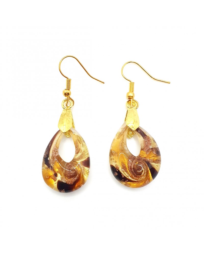 Boucles d'oreilles goutte en verre de Murano bijoux fantaisies fait à la main Bijoux Murano