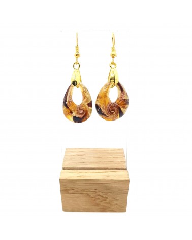 Boucles d'oreilles goutte en verre de Murano bijoux fantaisies fait à la main Bijoux Murano