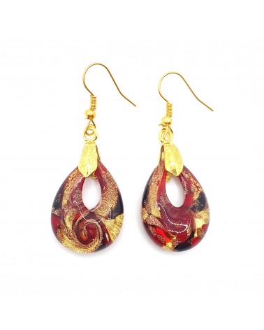 Boucles d'oreilles goutte en verre de Murano bijoux fantaisies fait à la main Bijoux Murano