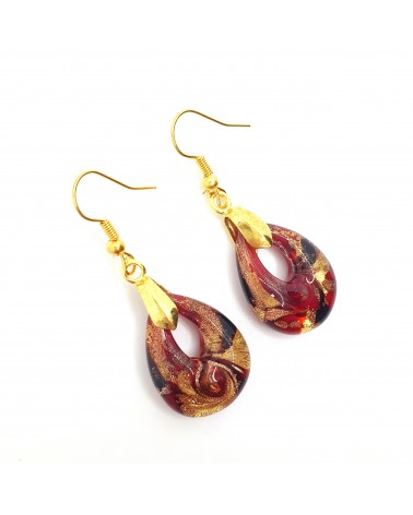 Boucles d'oreilles goutte en verre de Murano bijoux fantaisies fait à la main Bijoux Murano