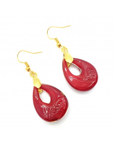 Boucles d'oreilles goutte en verre de Murano bijoux fantaisies fait à la main Bijoux Murano