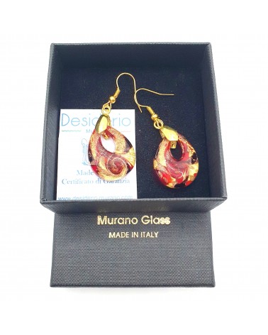 Boucles d'oreilles goutte en verre de Murano bijoux fantaisies fait à la main Bijoux Murano