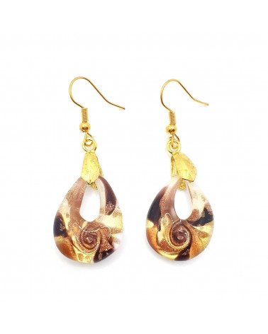 Boucles d'oreilles goutte en verre de Murano bijoux fantaisies fait à la main Bijoux Murano