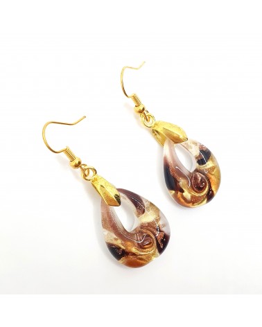 Boucles d'oreilles goutte en verre de Murano bijoux fantaisies fait à la main Bijoux Murano