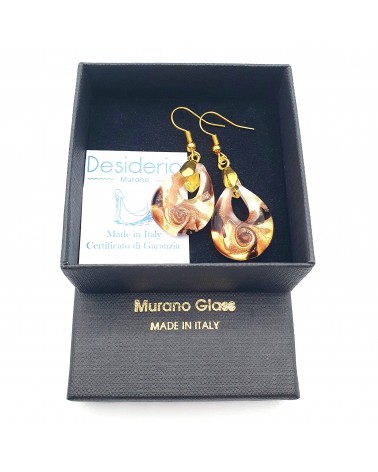 Boucles d'oreilles goutte en verre de Murano bijoux fantaisies fait à la main Bijoux Murano