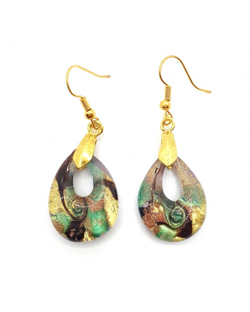 Boucles d'oreilles goutte en verre de Murano bijoux fantaisies fait à la main Bijoux Murano