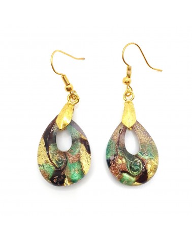 Boucles d'oreilles goutte en verre de Murano bijoux fantaisies fait à la main Bijoux Murano