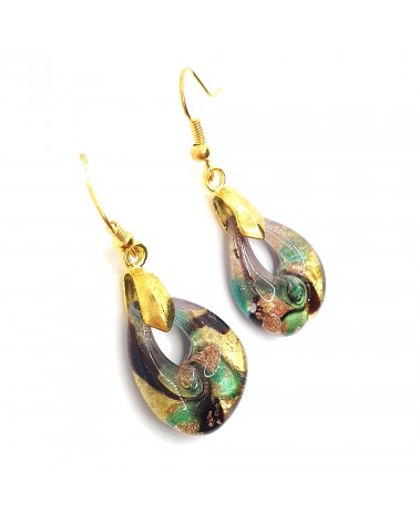 Boucles d'oreilles goutte en verre de Murano bijoux fantaisies fait à la main Bijoux Murano