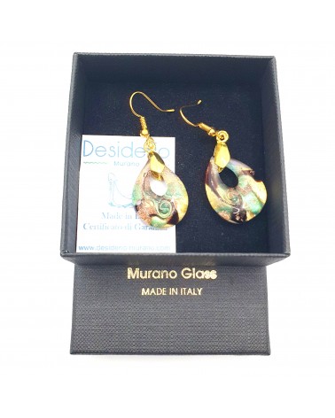 Boucles d'oreilles goutte en verre de Murano bijoux fantaisies fait à la main Bijoux Murano