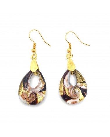 Boucles d'oreilles goutte en verre de Murano bijoux fantaisies fait à la main Bijoux Murano