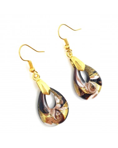 Boucles d'oreilles goutte en verre de Murano bijoux fantaisies fait à la main Bijoux Murano
