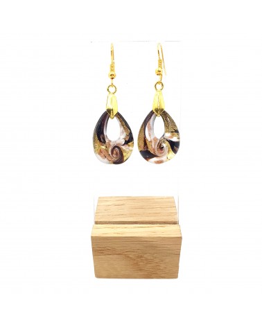 Boucles d'oreilles goutte en verre de Murano bijoux fantaisies fait à la main Bijoux Murano