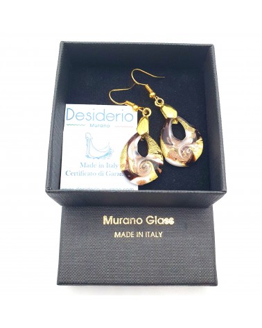 Boucles d'oreilles goutte en verre de Murano bijoux fantaisies fait à la main Bijoux Murano
