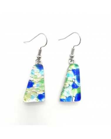 Boucles d'oreilles trapèze en verre de Murano made in Italy bijoux