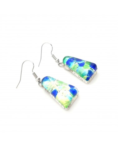 Boucles d'oreilles trapèze en verre de Murano made in Italy bijoux