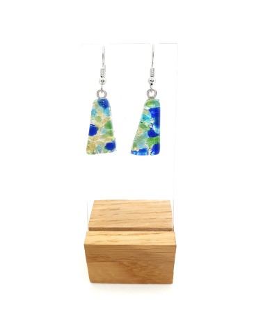 Boucles d'oreilles trapèze en verre de Murano made in Italy bijoux