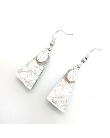 Boucles d'oreilles trapèze en verre de Murano made in Italy bijoux