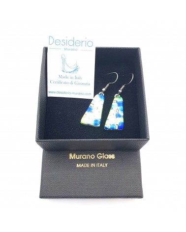 Boucles d'oreilles trapèze en verre de Murano made in Italy bijoux
