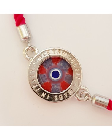 Bracelet cordon et murrina en verre de Murano bijoux fantaisies artisans italiens