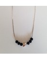 Collier Motif Galet Lave de Volcan  bijoux fantaisies