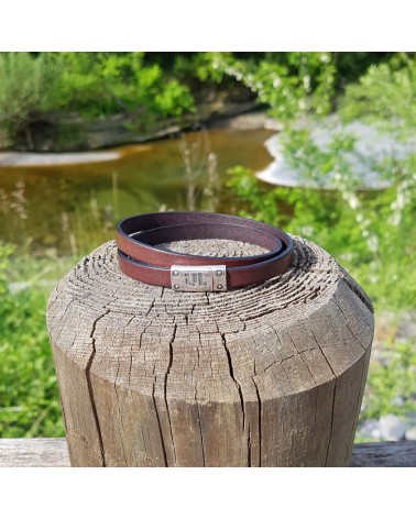 bracelet double en cuir marron bijoux fantaisies
