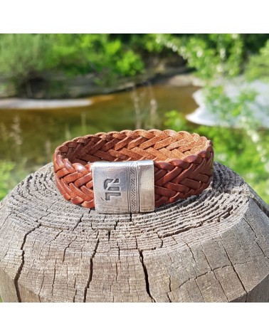 Bracelet Homme Cuir Tressé Marron bijoux fantaisies