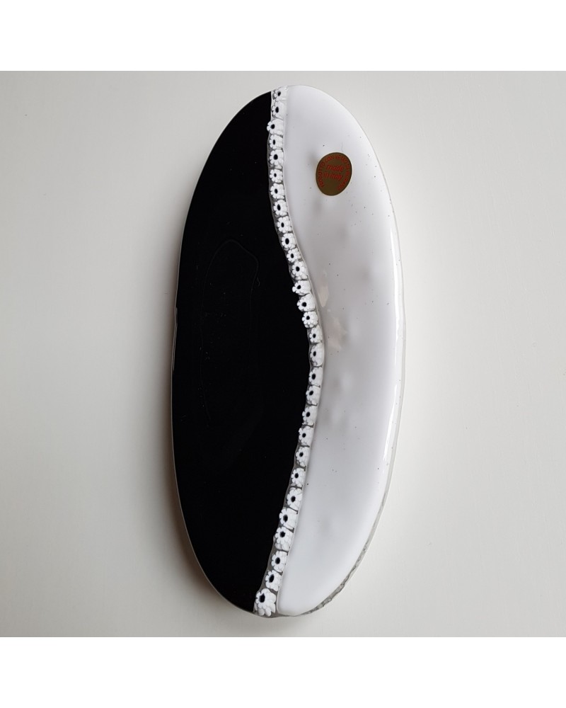 plat ovale yin yang verre Murano objets fait à la main
