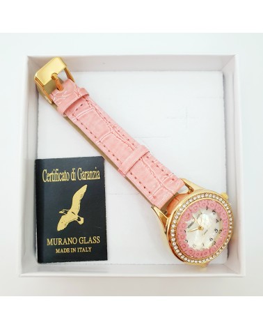 Montre cuir de Toscane Venissa avec murrine bijoux fantaisies créateurs italiens