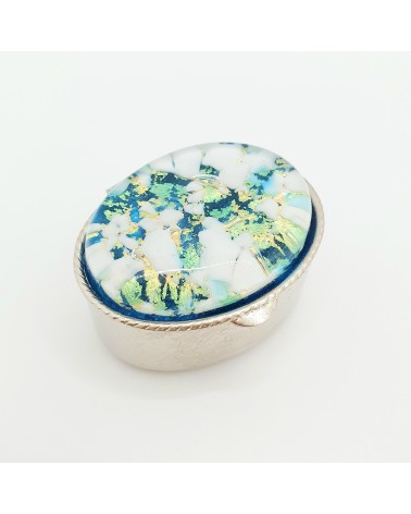Boite à pilules ovale en verre de Murano objets fait à la main
