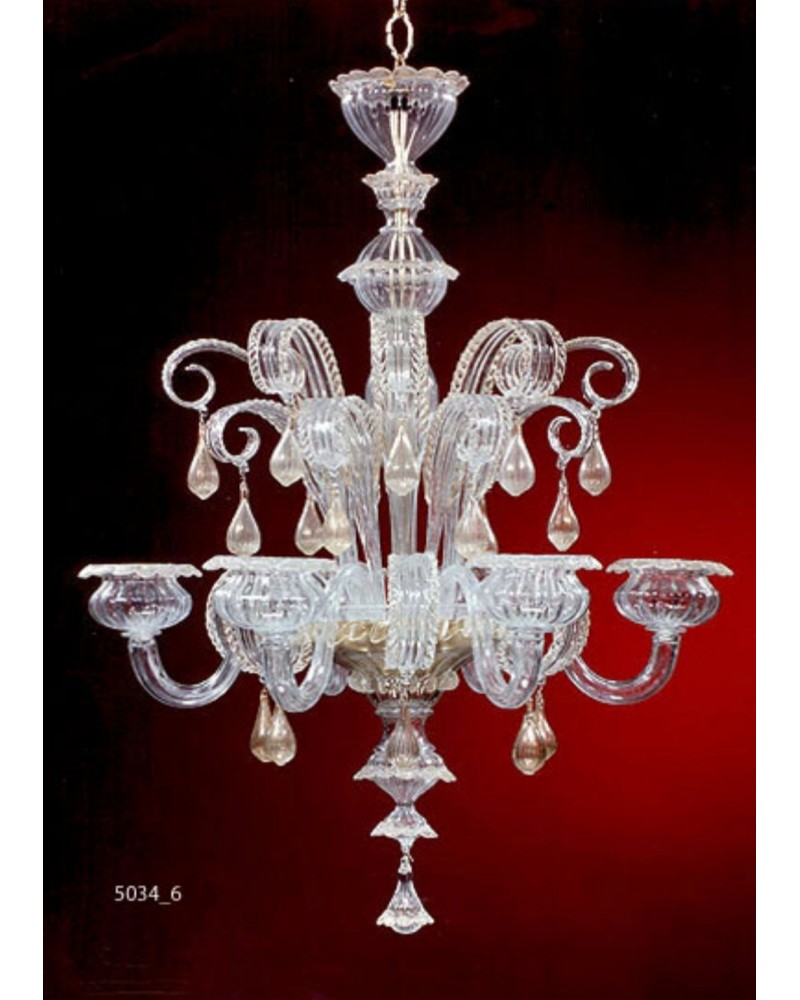 Lustre classique en Cristal de Murano made in Italy fait à la main