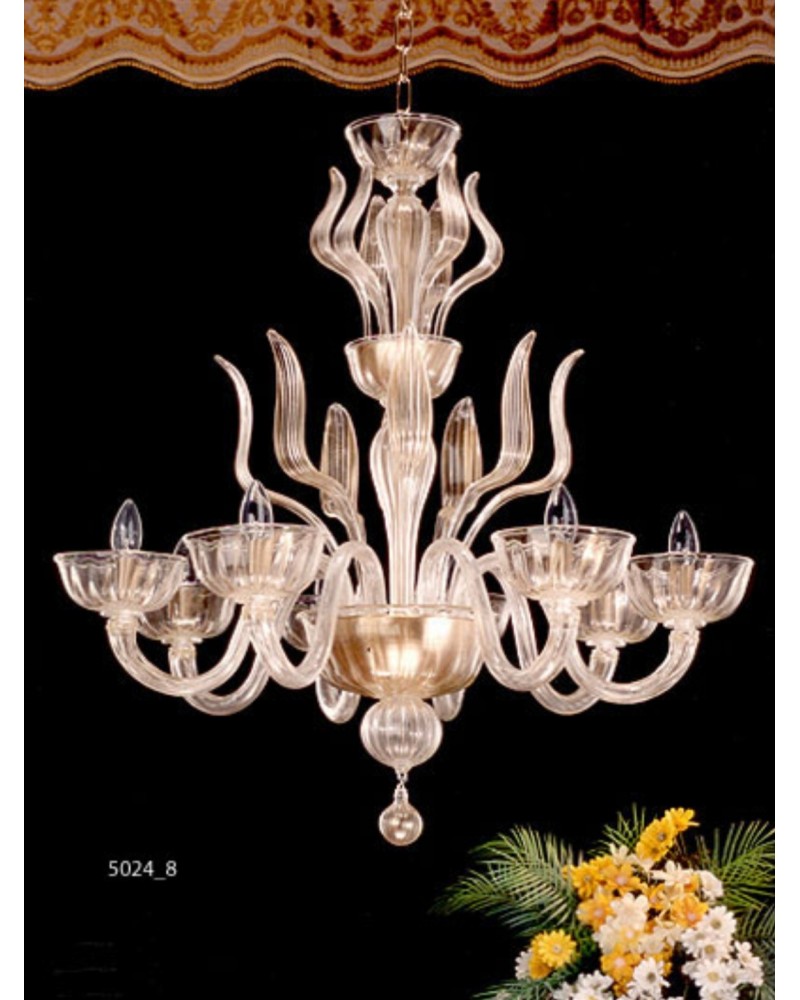 Lustre contemporain en Cristal de Murano made in Italy