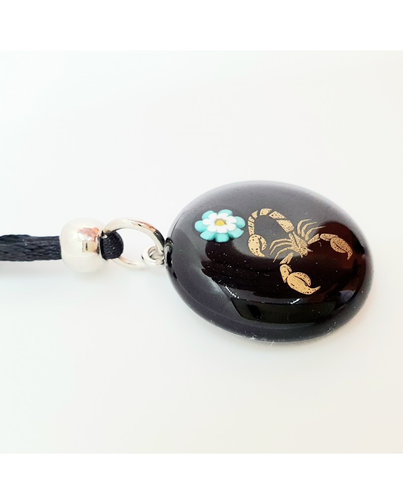 Pendentif En Verre De Murano Signé - Occasion - Bijou Artisanal Italien - Verre Soufflé à La Main