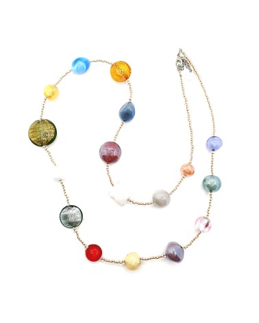 Long collier en verre de Murano bijoux fantaisies made in Italie