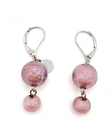 Boucles d'oreilles perle bijoux fantaisie verre de Murano