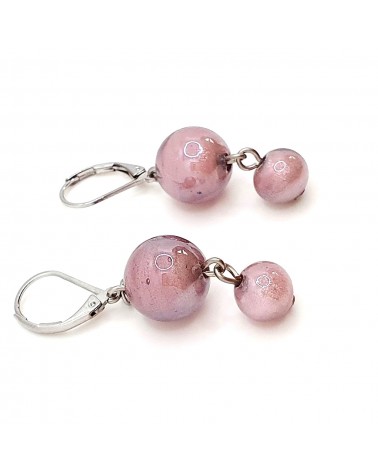 Boucles d'oreilles perle bijoux fantaisie verre de Murano